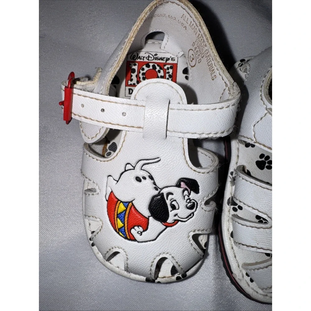Vintage Disney 101 Dalmatians RARE Pongo Buckle Infant Sandals Size 3 Shoes